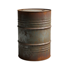 Petroleum Barrel Drum Isolated on Transparent Background for Oil Industry Concepts
