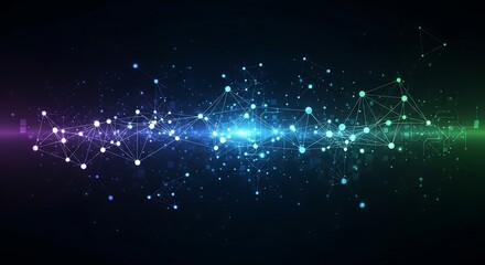 Obraz premium Abstract network of glowing lights in deep space