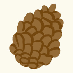 Hand-drawn pinecone illustration, simple natural vector design