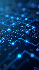 Obraz premium Abstract Circuit Board Background with Glowing Nodes