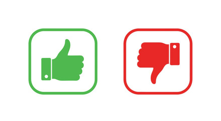Green thumbs up and red thumbs down for quick feedback, modern approval and disapproval icons, easy to use rating system, a professional design choice