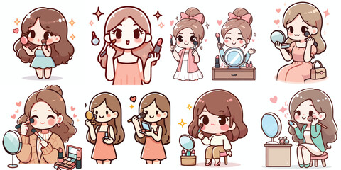 beautiful women makeup set