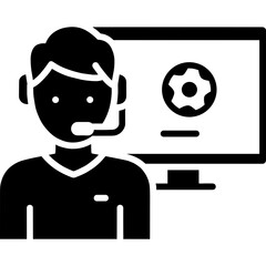 vector illustration of a man with a computer