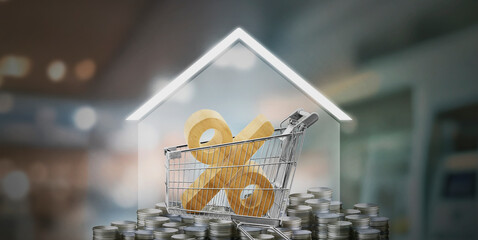 &ldquo;Interest rate and future investment, house, mutual fund, dividend, retirement savings, financial planning and investment concept&rdquo;