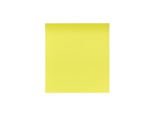 Isolated yellow sticky note on black background single blank paper rectangle office supplies, Isolated On Transparent Background