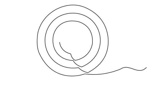 Animation of Continuous one line drawing arrow in center of target. Full length self drawing of single line animated video 4k resolution