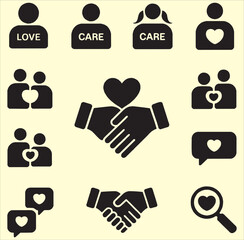 Business and communication icons set. Marketing, finance, teamwork, support, management, corporate growth, connection, professional company symbols.