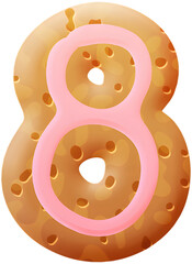 Cookies on a blank background, PNG, dessert food