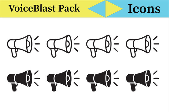 Modern Megaphone Icon Series for Stationery, Packaging and Social Graphics