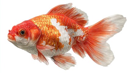  Isolated Goldfish, a Solitary Aquatic Beauty