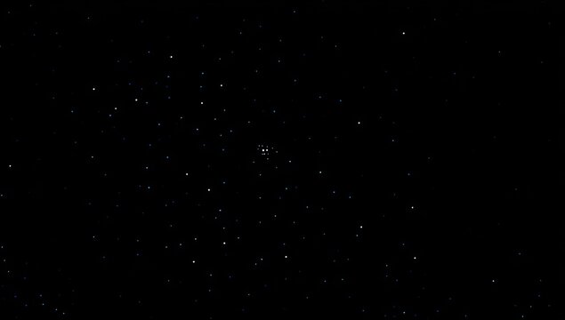 Dark night sky dotted with faint, scattered, light blue-grey stars