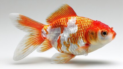  Isolated Goldfish, a Solitary Aquatic Beauty