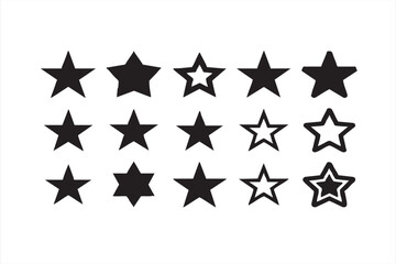 Solid and Outline Star Symbols