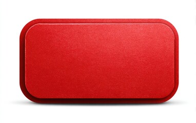 Red rectangular button, embossed, 3D