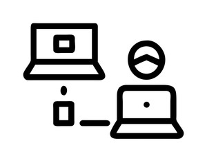 Person communicating via laptop