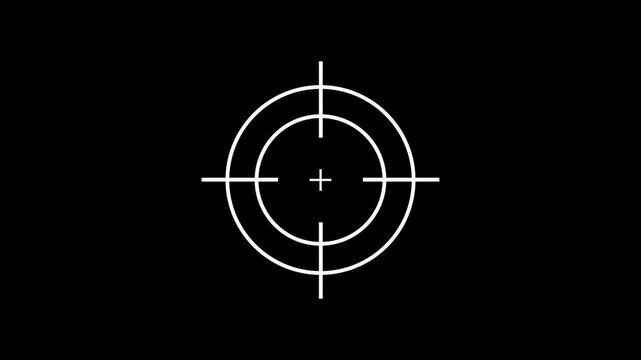 Scanning moving target shape with alpha channel, Target, Aim, Goal icons.Business target concept.
Military training, Military target icon animation on black background. target audience.