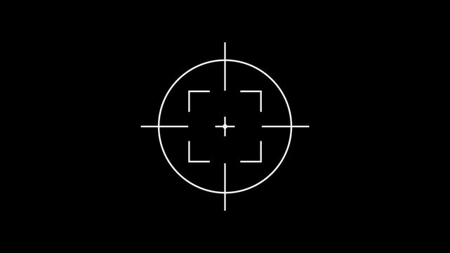 Scanning moving target shape with alpha channel, Target, Aim, Goal icons.Business target concept.
Military training, Military target icon animation on black background. target audience.