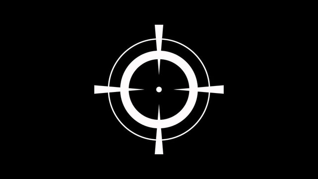 Military target icon animation Isolated on Black Background. HUD Circle User interface on isolated black background.
sniper gun goal target symbol icon, Crosshair, gun aim, sniper target concept.