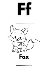 Cute Fox Illustration for Kids' Alphabet Learning - Letter F for Fox