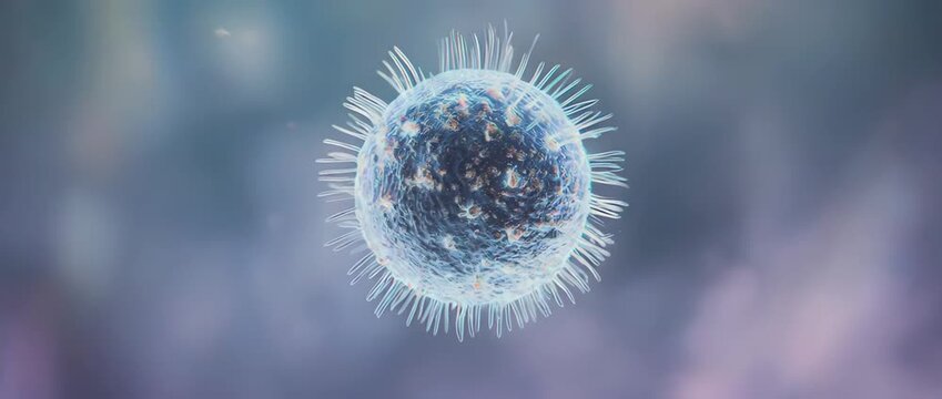 A beautiful and detailed animation of a microorganism with cilia. Ideal for abstract, science, and nature-themed projects.