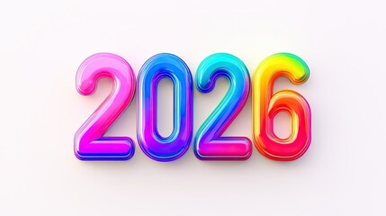 Happy New Year 2026 – Vibrant and Colorful 3D Text