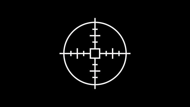 Military target icon animation Isolated on Black Background. HUD Circle User interface on isolated black background.
sniper gun goal target symbol icon, Crosshair, gun aim, sniper target concept.