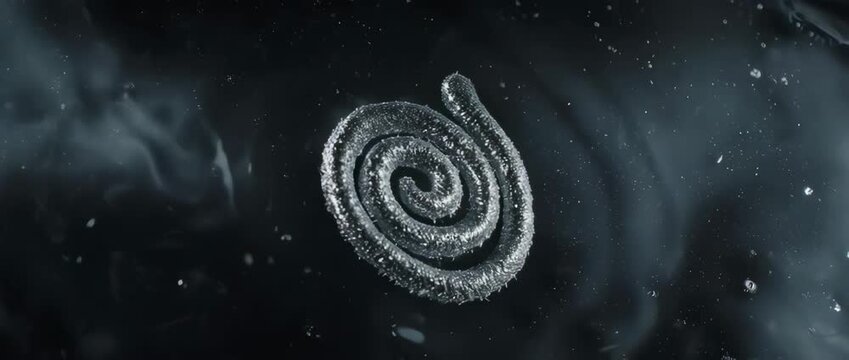 A cinematic 3D render of spirilla bacteria. Perfect for visuals requiring a unique and scientifically interesting microorganism.