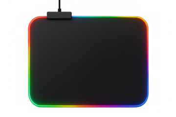 Rgb gaming mouse pad with glowing rainbow led light border for esports and tech accessories