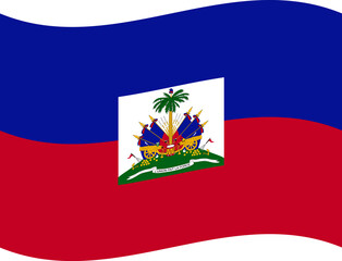 Haiti waving flag illustrator of national  icon