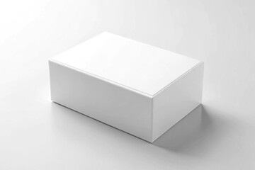 Realistic White Package Box mockup. Blank medicine package template isolated on white background