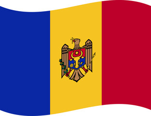 Moldova waving flag illustrator of national  icon
