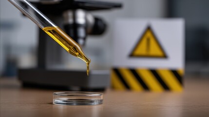 Precise Pipette Dripping Cannabis Concentrate Over Petri Dish in Laboratory Environment
