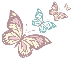Pastel butterflies flying in the air design