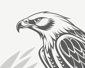 Majestic eagle head in vector art, strong design
