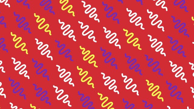 A fun and playful abstract background featuring wiggly wave lines in a cartoon-style pattern