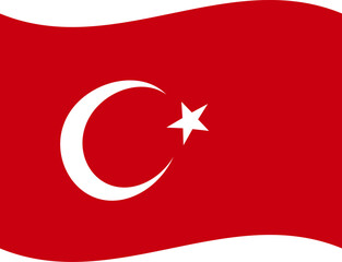 Turkey waving flag illustrator of national  icon