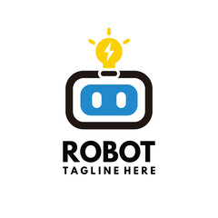 Robot logo cartoon