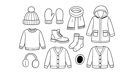 Cozy winter wear art vectors design.