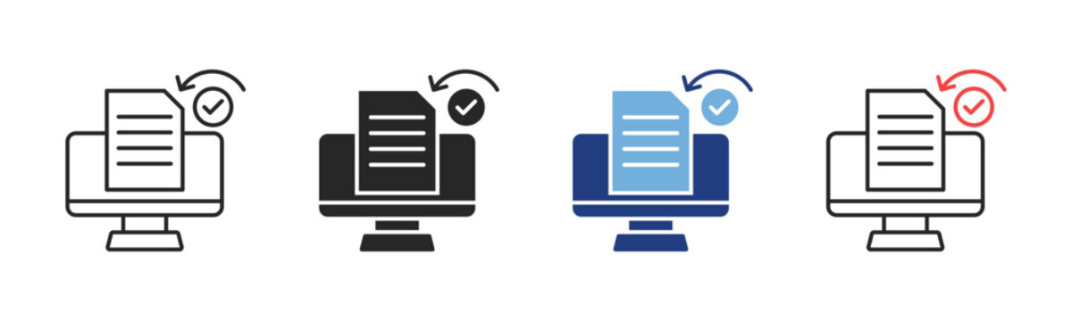 Document Summarization Icon Set With Multiple Styles Vector Illustration