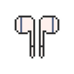 earbuds retro design pixel art