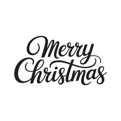 Obraz premium Elegant Merry Christmas calligraphy design on a clean white background, typography vector