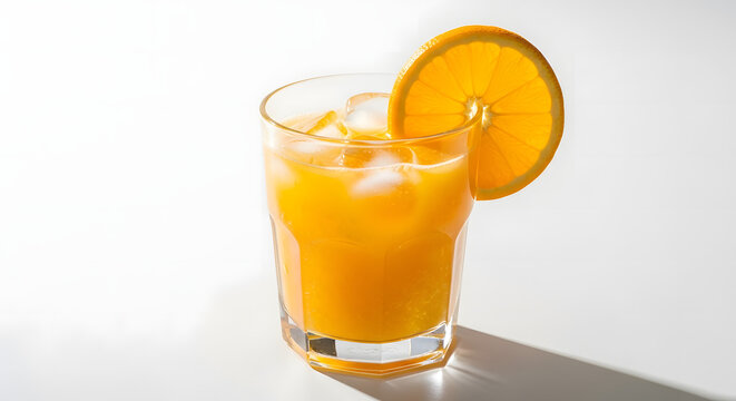 Suco de Laranja Fresco com Gelo e Rodela de Laranja 