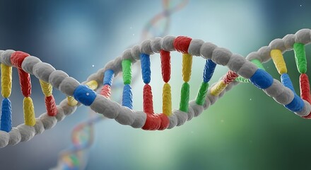 Colorful DNA Strand - Genetic Code and Scientific Discovery.