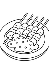 Simple black and white line art of a chips bag illustration, perfect for coloring pages, kids' activities, food education, and snack-themed design projects.