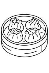 Simple black and white line art of a chips bag illustration, perfect for coloring pages, kids' activities, food education, and snack-themed design projects.