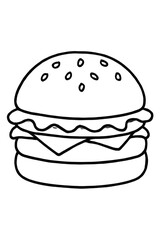 Simple black and white line art of a chips bag illustration, perfect for coloring pages, kids' activities, food education, and snack-themed design projects.