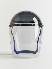A helmet with a blue stripe on the