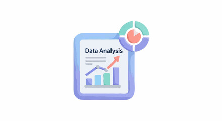 AI Technology Flat Icon Minimal Vector Illustration of Data Analysis 