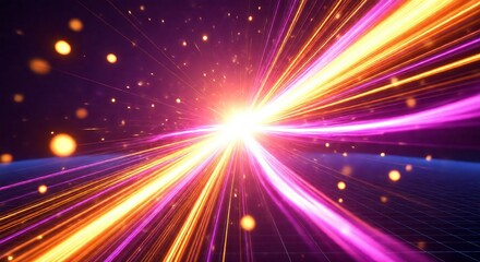 Naklejka premium Abstract Light Trails A Joyful Visualization of Happiness and Light Streaks, Bursting with Color