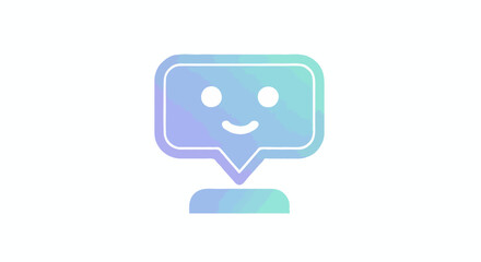 AI Technology Flat Icon Minimal Vector Illustration of Chatbot